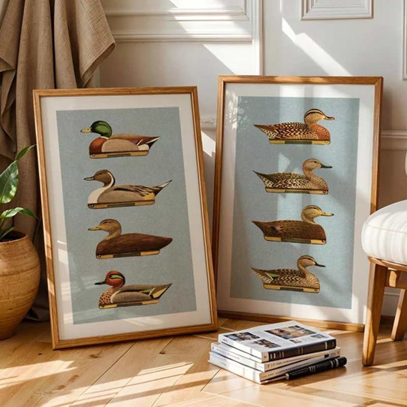 Outdoor Hunting Paintings - Retro eendenprints buitenkunst eendenlokvogel posters buitenachtige