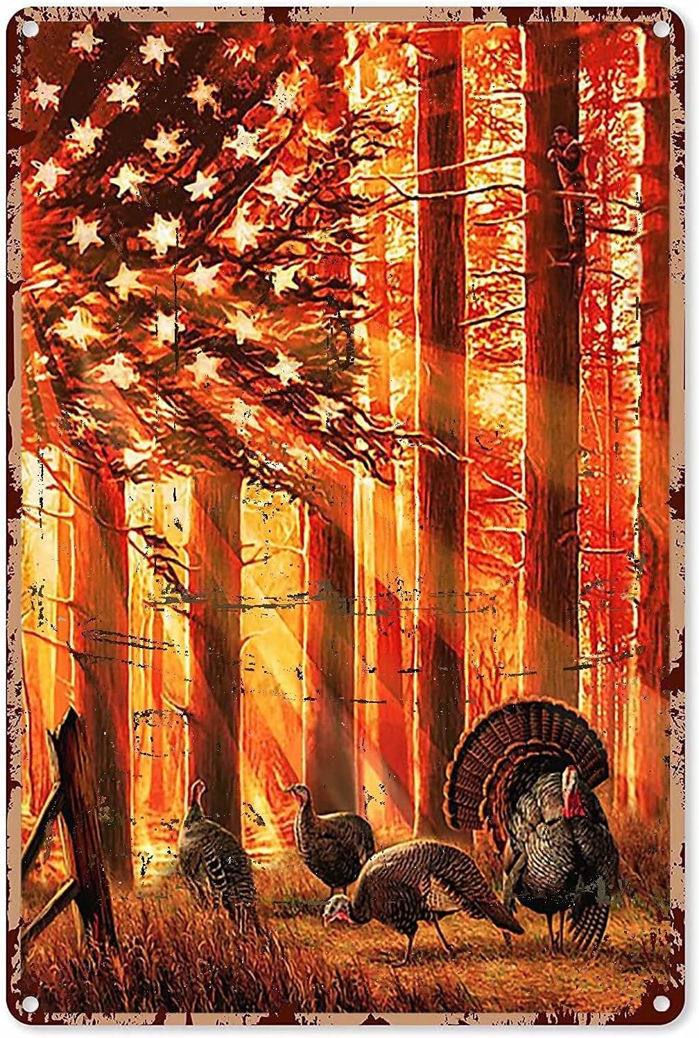 Outdoor Hunting Paintings - Jacht Metalen Tin Bord, Prooi in