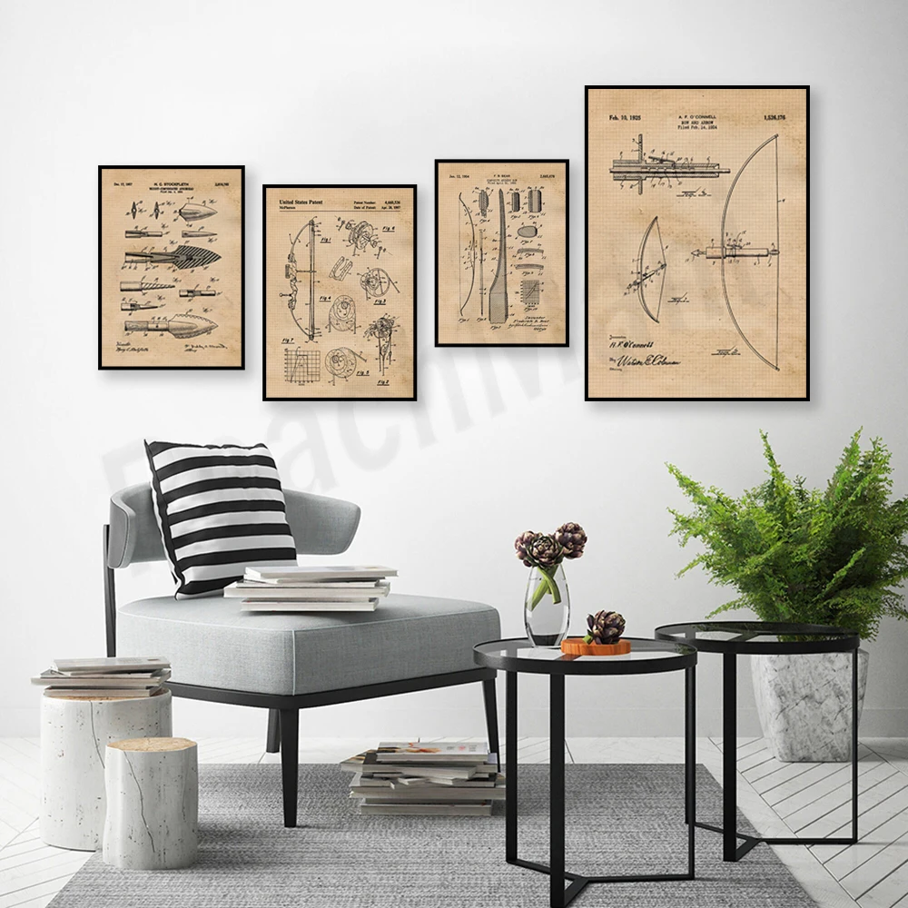Vintage pijl en boog patent pr - Outdoor Hunting Paintings recensie en prijs