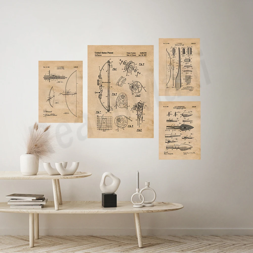Vintage pijl en boog patent pr - Outdoor Hunting Paintings recensie en prijs