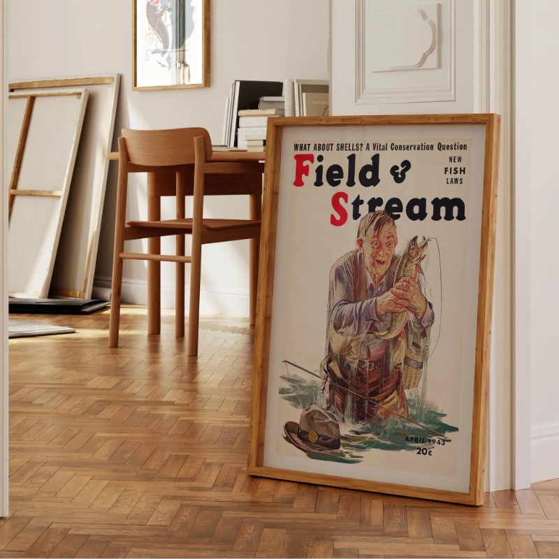 Vintage vliegvissen canvas pri - Outdoor Hunting Paintings recensie en prijs