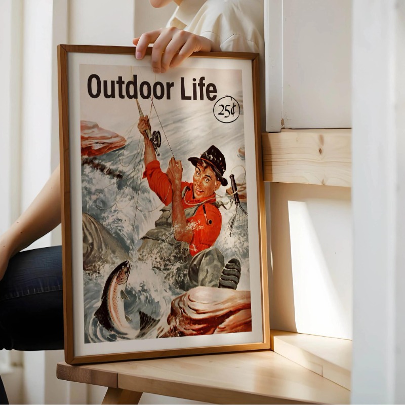 Vintage vliegvissen canvas pri - Outdoor Hunting Paintings recensie en prijs