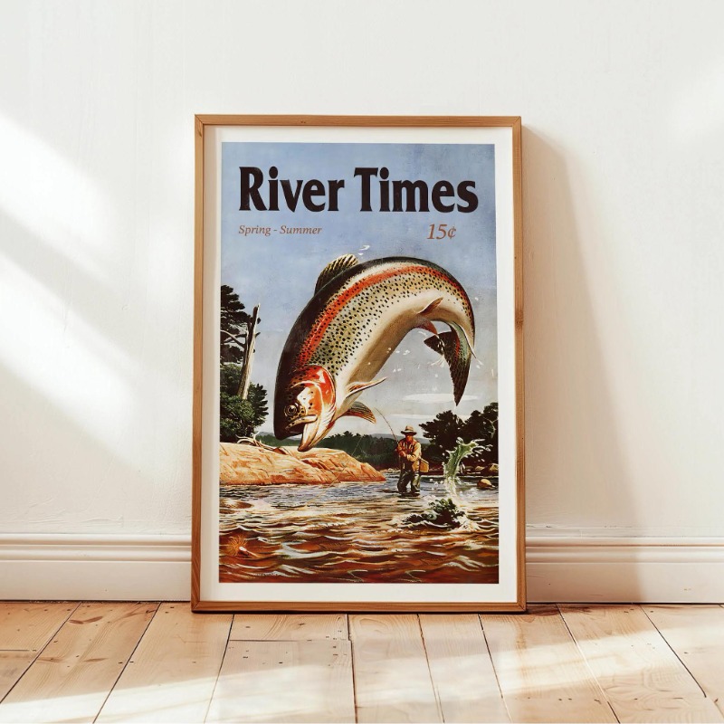 Vintage vliegvissen canvas pri - Outdoor Hunting Paintings recensie en prijs