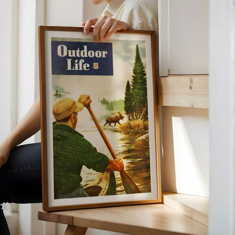 Vintage kleurrijke visserij po - Outdoor Hunting Paintings recensie en prijs