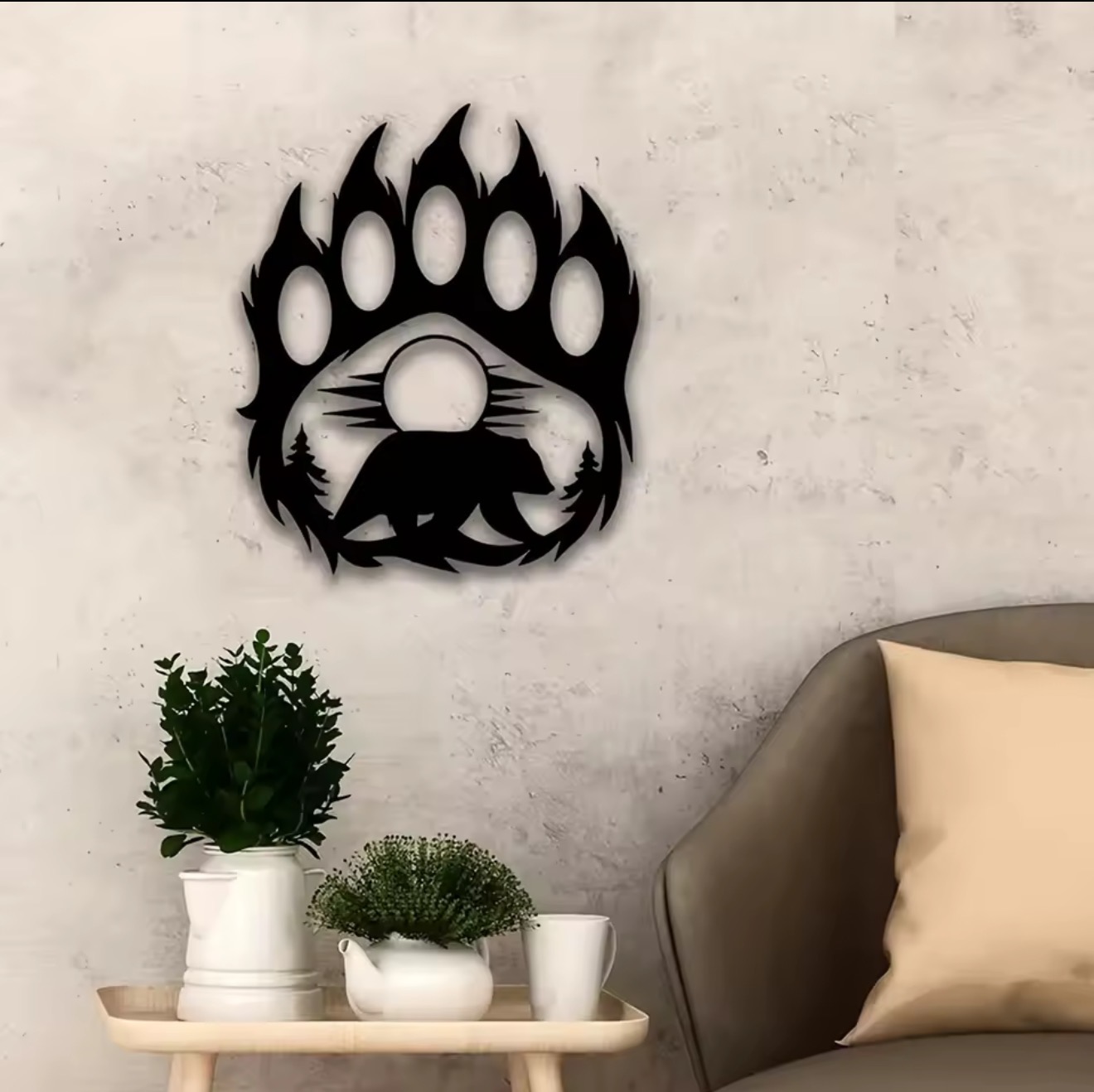 Rustieke metalen berenpoot wan - Hunting Outdoor Decor recensie en prijs